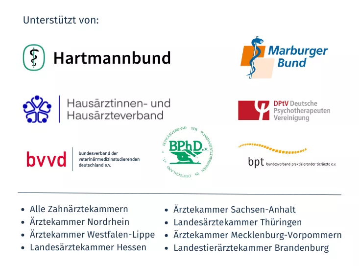 UMFASSENDE UNTERSTÜTZUNG - Verbände und Kammern unter||stützen die Vorsorge der Deutschen Ärzte||versicher||ung